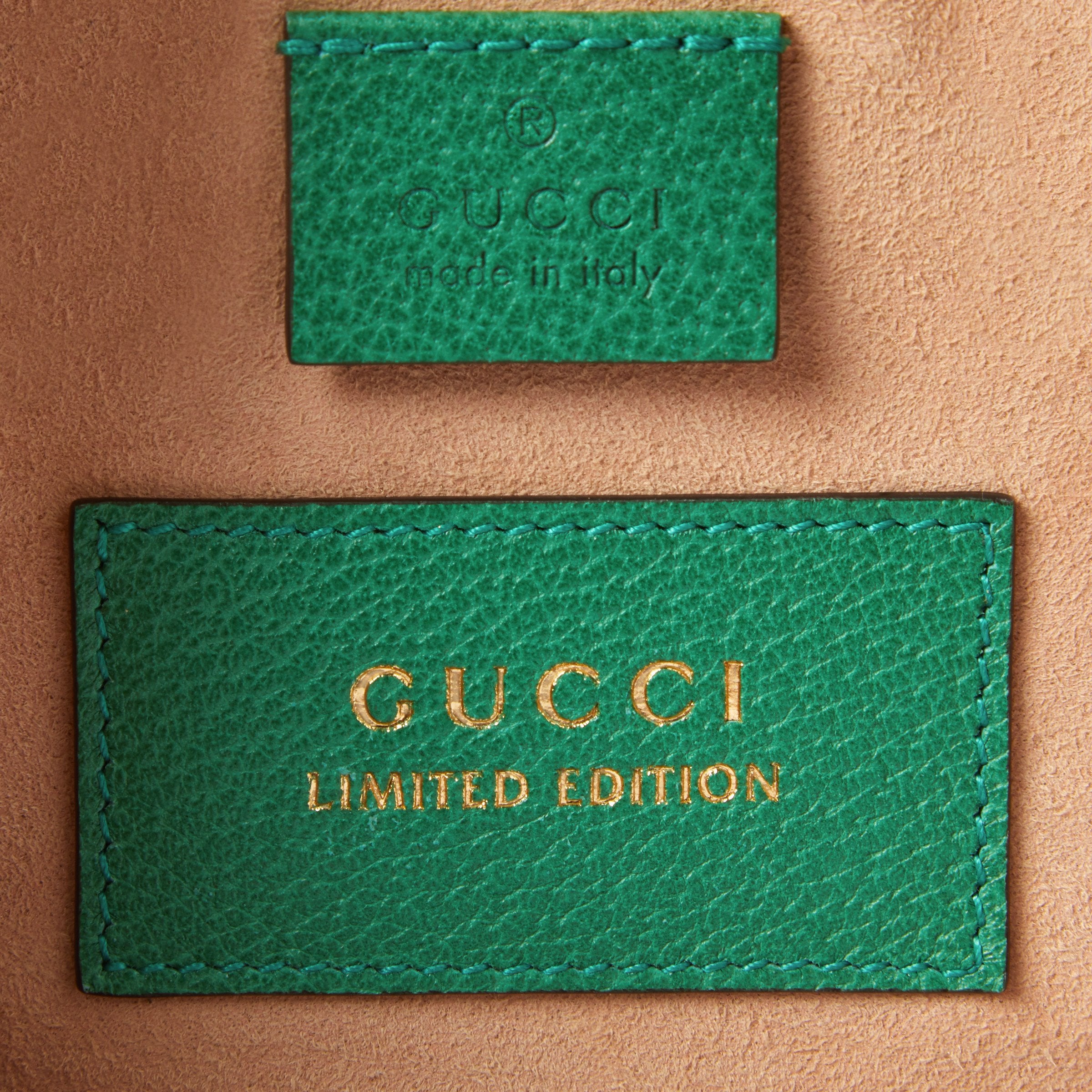 Gucci Ophidia GG Flora Mini Round Shoulder Bag Green