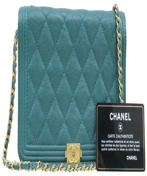 Chanel Le Boy Wallet On Chain – WOC Teal Caviar Gold-Toned