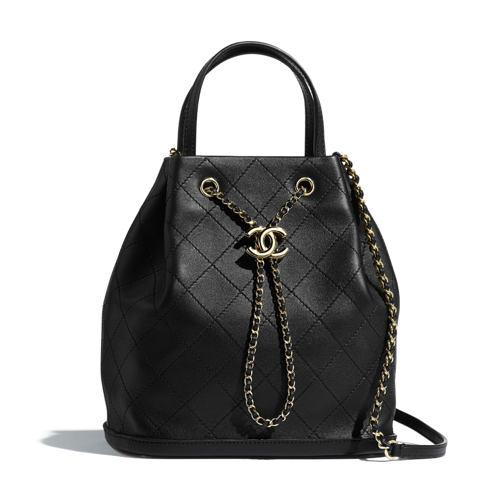 Chanel Large Drawstring Bag Black