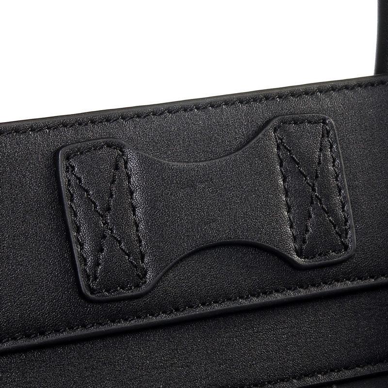 Celine Mini Luggage Handbag Crocodile Veins Leather with Calfskin Leather