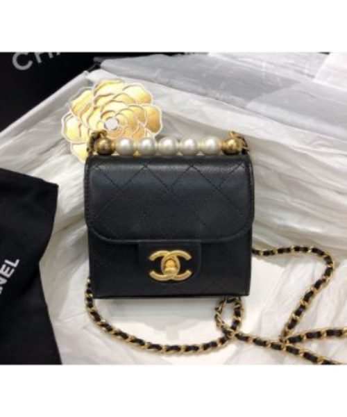 Chanel Clutch With Chain And Pearls Black best quality