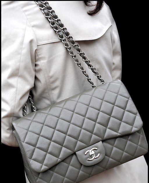 Chanel Classic Medium Handbag Grey