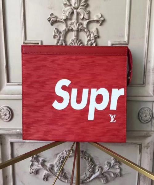 Louis Vuitton x Supreme Clutch Epi Red