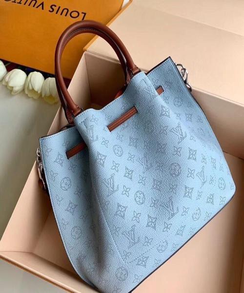 LV Girolata Handbag Mahina Bleu Horizon Pumpkin