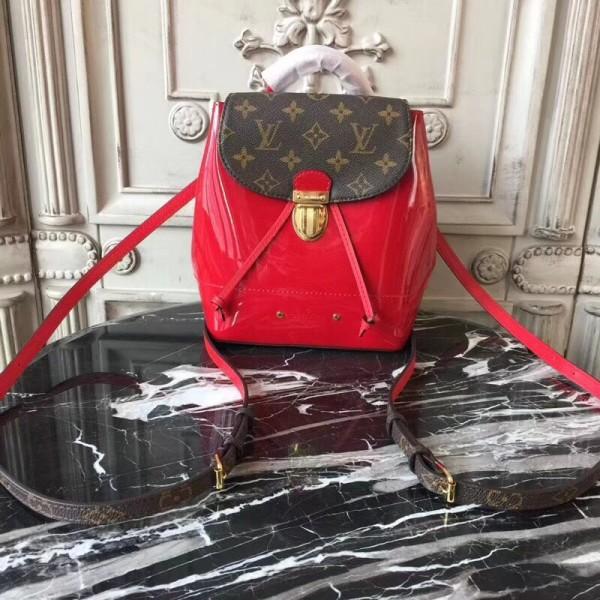 LV Hot Springs Backpack Patent Leather Red