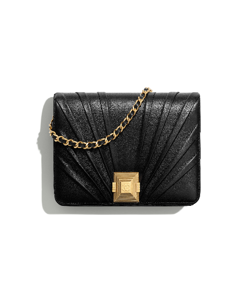 Chanel Wallet On Chain – WOC Pleated Lambskin Black Gold-Toned