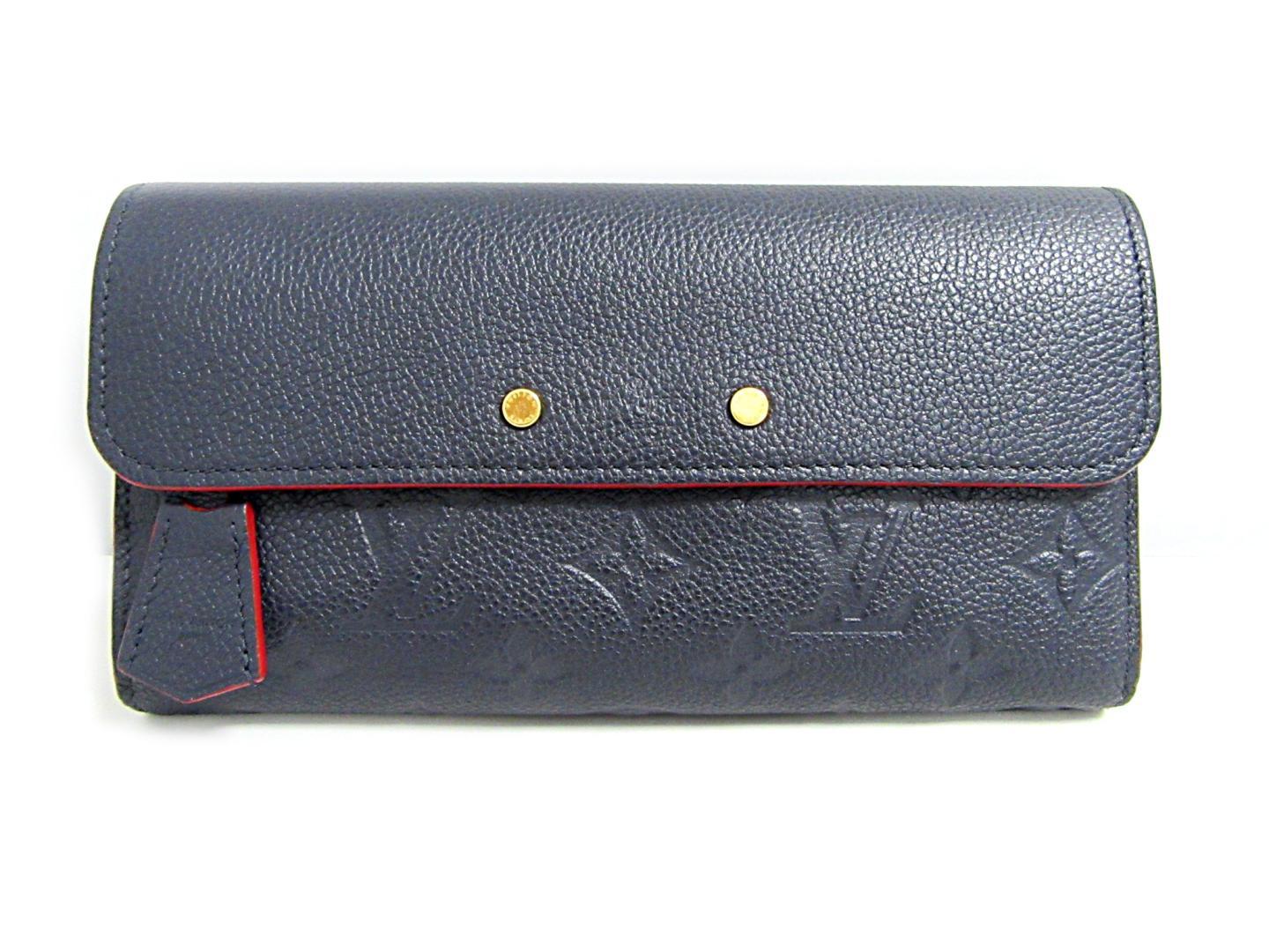 LV Pont-Neuf Wallet Monogram Empreinte leather Marine Rouge