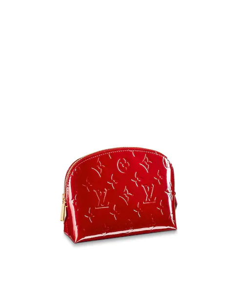 LV Cosmetic Pouch Monogram Vernis Leather Cherry