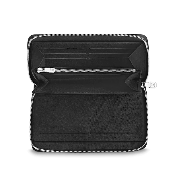 LV Zippy Organizer Taiga Leather Black