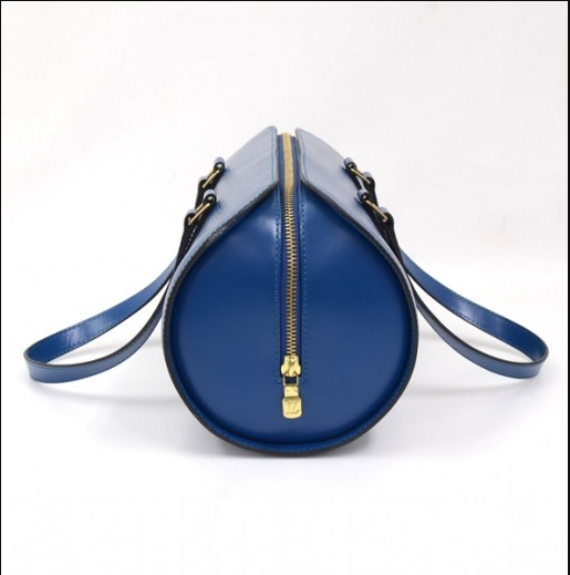 LV Soufflot Bag Black Epi Leather Blue