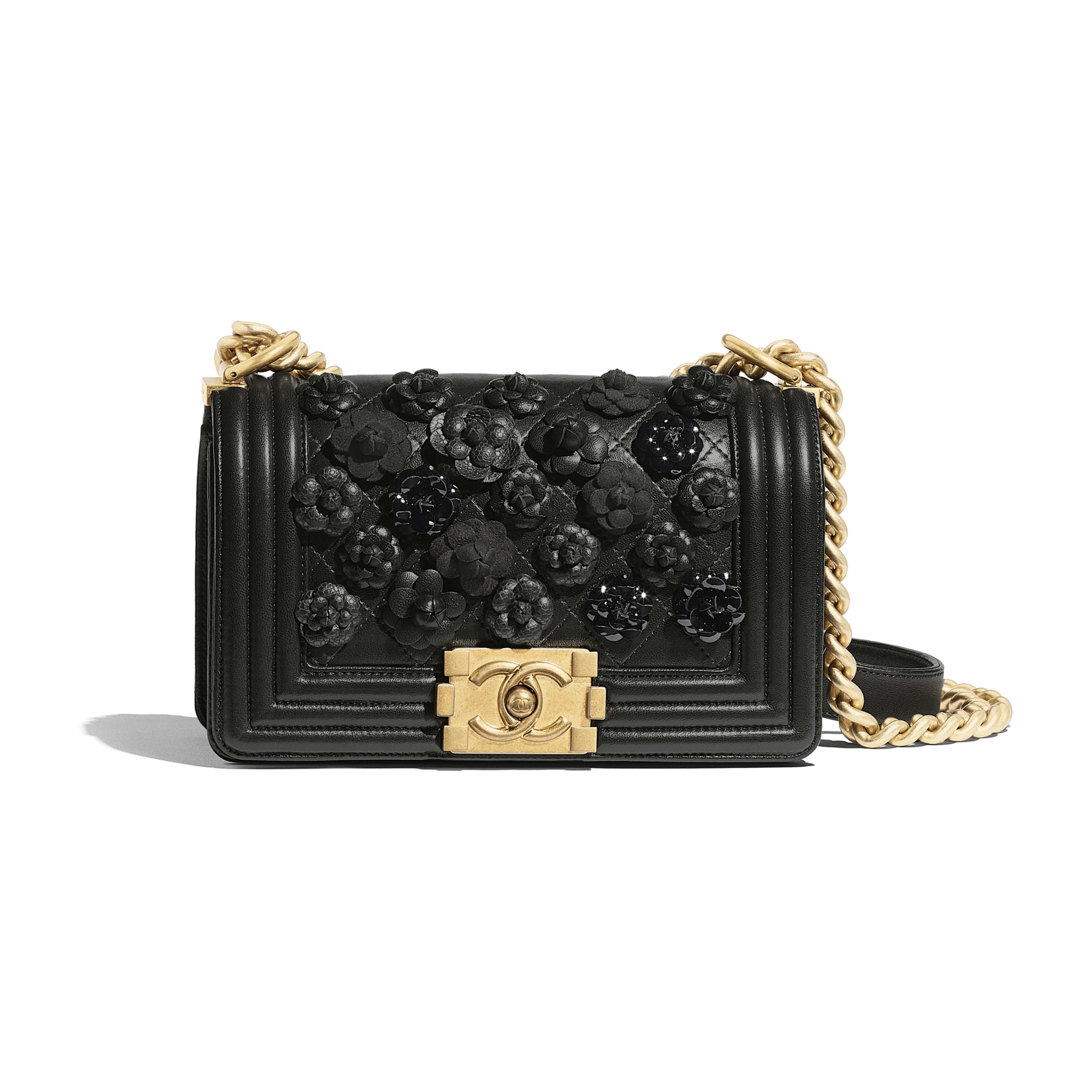 Chanel Boy Medium Handbag Lambskin Black