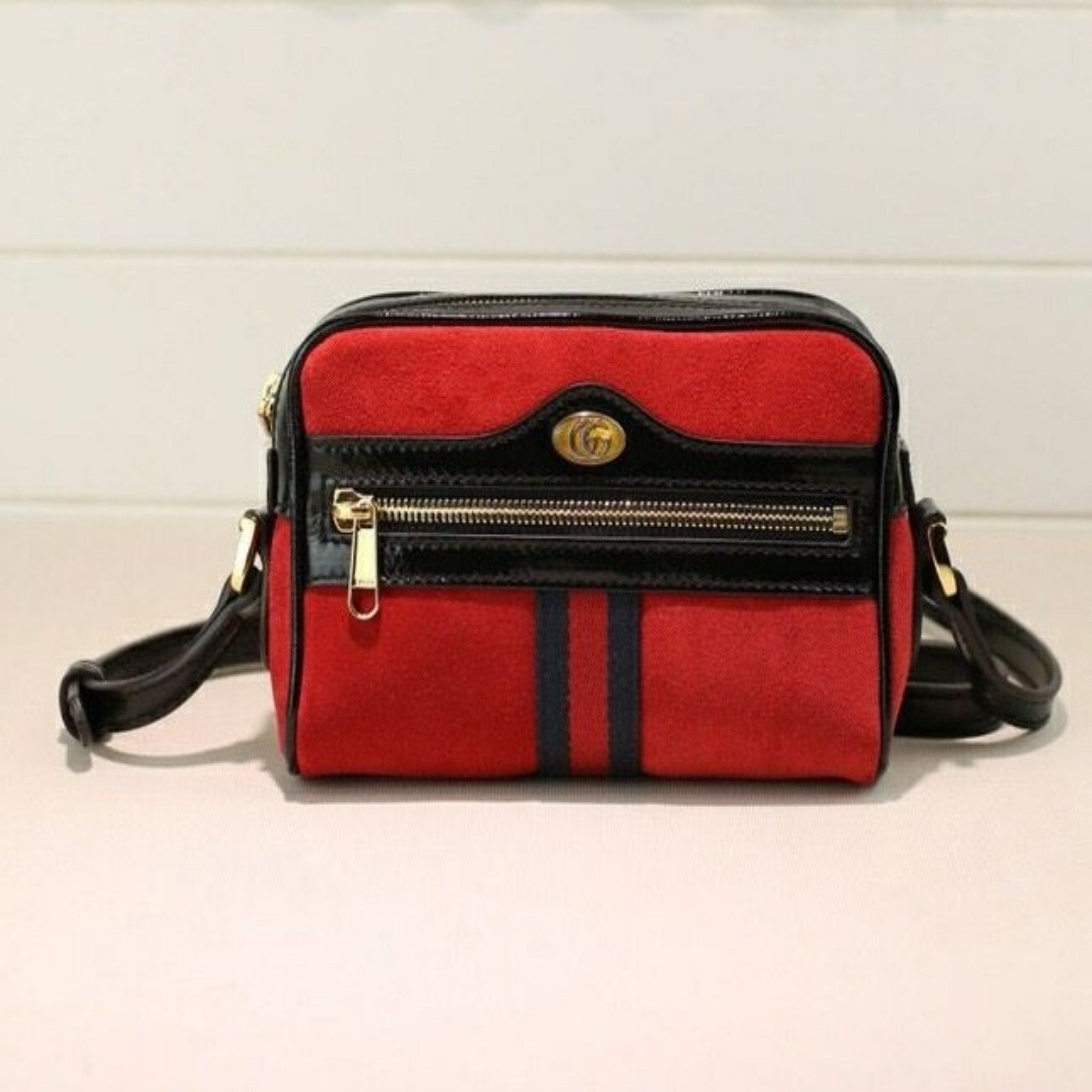 Gucci Ophidia Suede Mini Bag Red