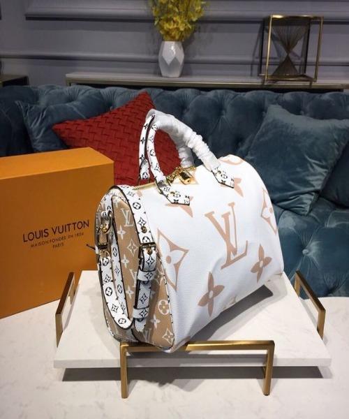 LV Speedy Bandouliere 30 Monogram Geant White