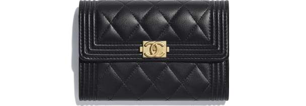 Chanel Boy Small Flap Wallet Black