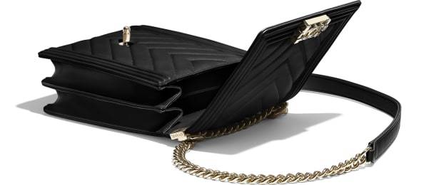 Chanel Classic Maxi Handbag Black Grained Calfskin Gold-Toned