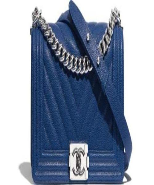 Chanel Boy Medium Handbag Navy Blue