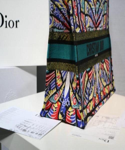 Dior Book Tote Bag Multicolored Embroidered Butterfly 2018