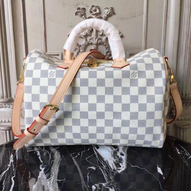 LV Speedy Bandouliere 35 Damier Azur Canvas