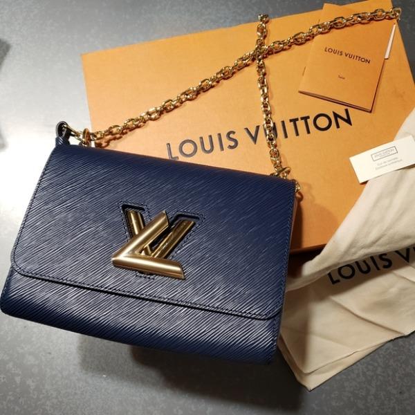 LV Twist MM Epi Leather Indigo Gold-Colored Lock