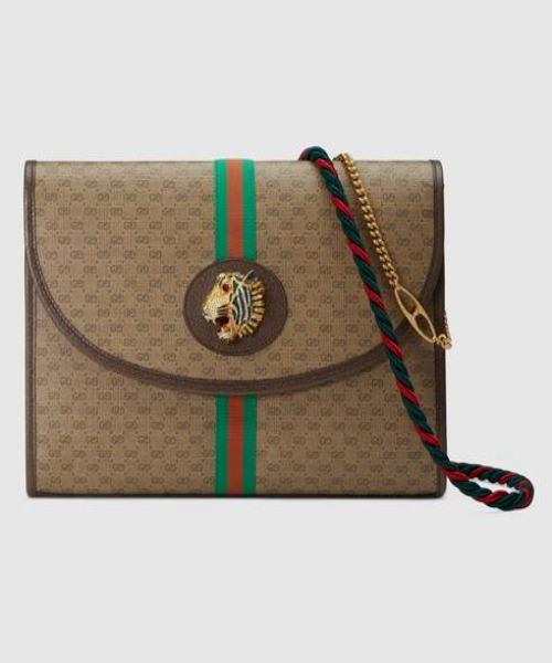 Gucci Mini GG Supreme Canvas Rajah GG Medium Shoulder Bag