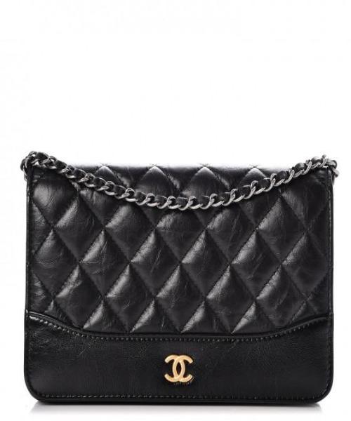 Chanel Wallet On Chain – WOC Aged & Smooth Calfskin Black