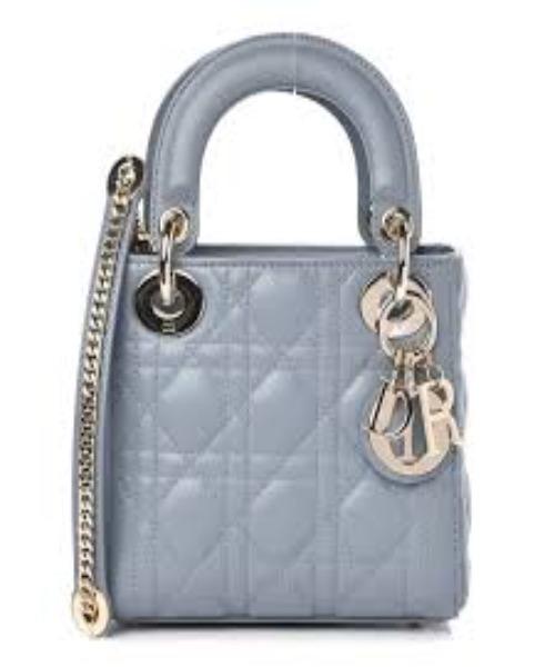 Mini Lady Dior Lambskin Bag Blue