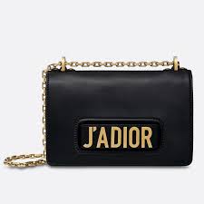 J’Adior Calfskin Flap Bag Black