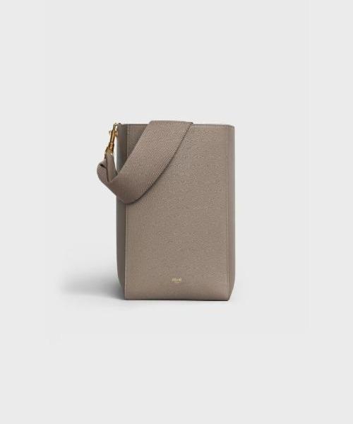 Celine Sangle Small Bucket Bag In Soft Grained Calfskin Taupe