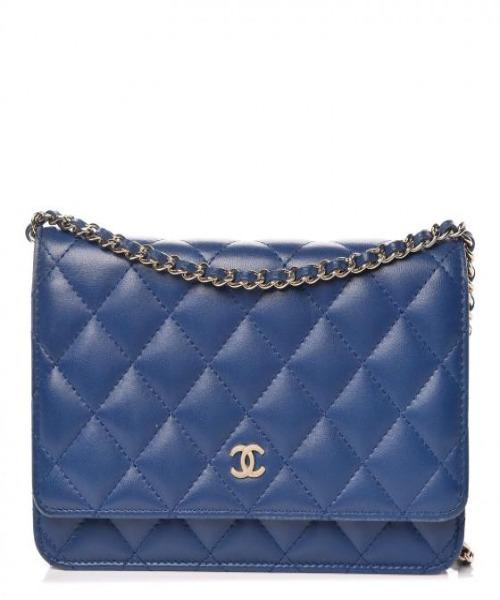 Chanel Wallet On Chain – WOC Quilted Lambskin Dark Blue Gold-Toned