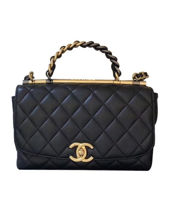 Chanel Small Flap Bag With Top Handle Black