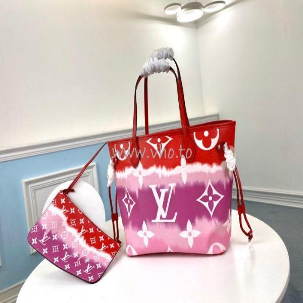 LV Escale Neverfull MM Rouge