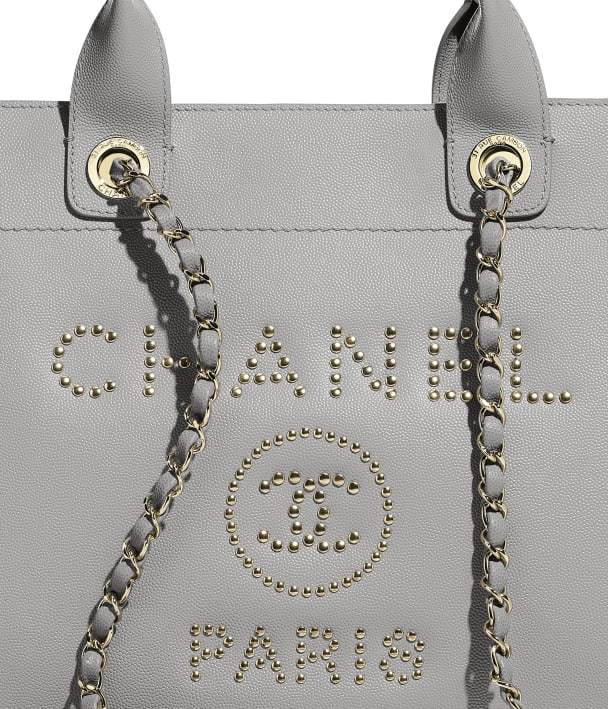 Chanel Deauville Fabric Tote Gray best quality