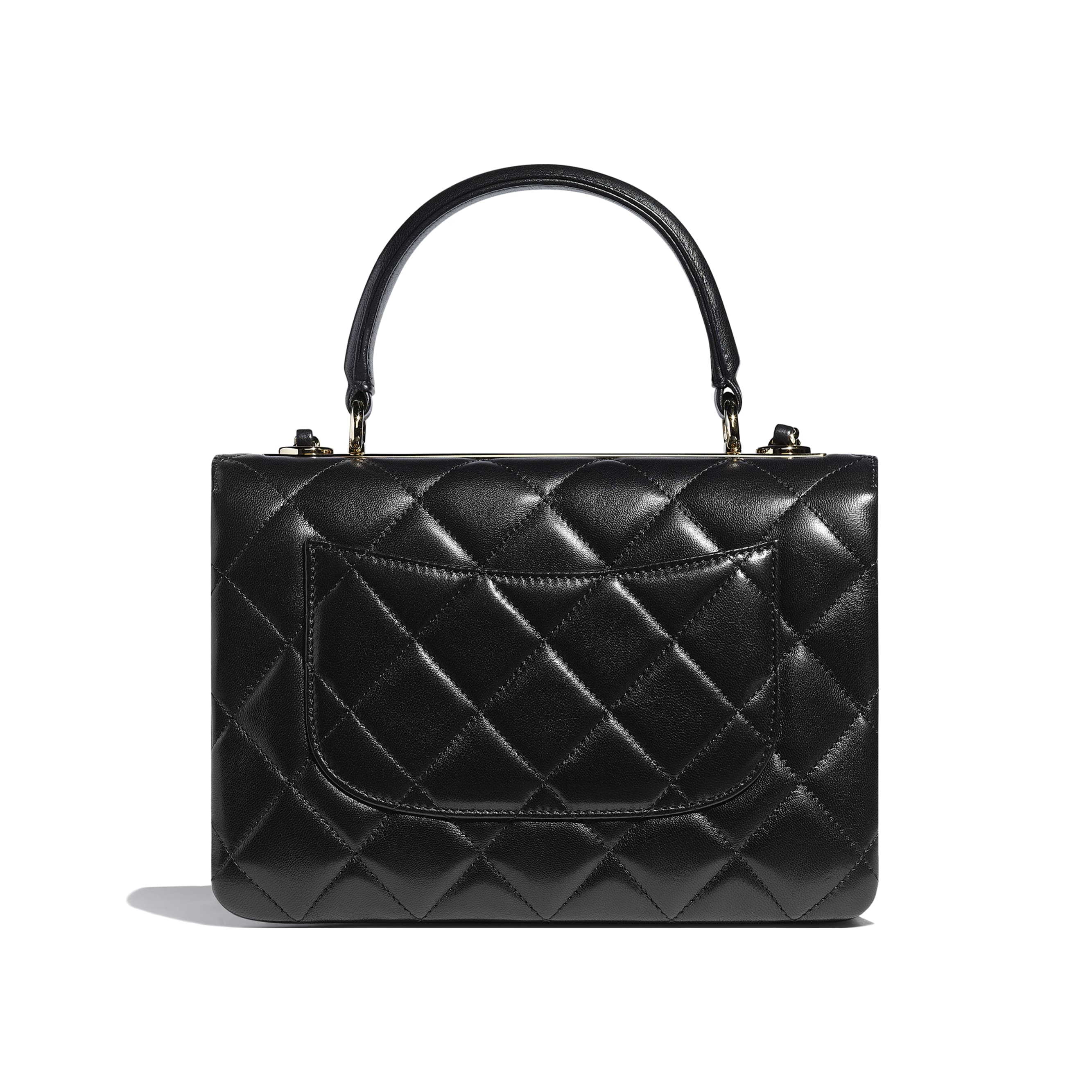 Chanel Flap Bag With Top Handle Lambskin Black